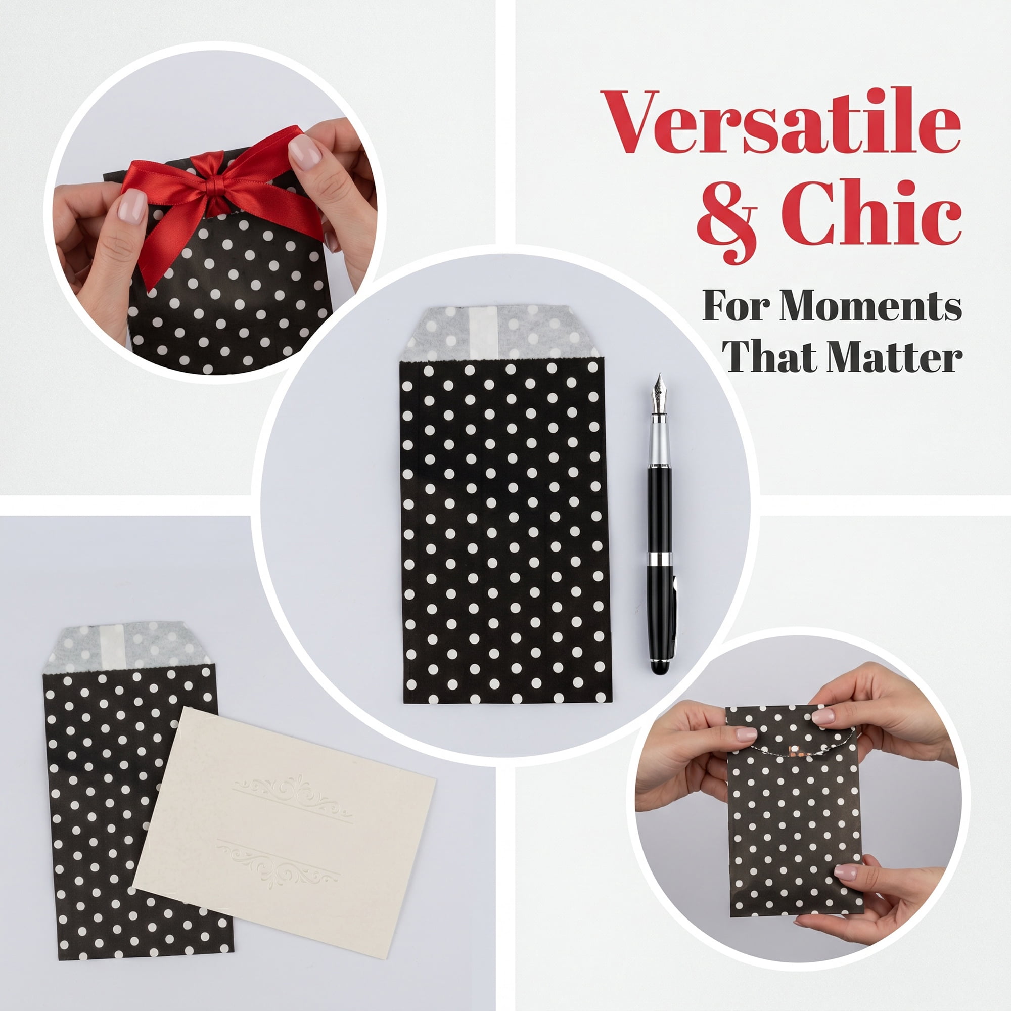 Unique Bargains 6Pcs Elegant Mini Gift Bags for Everyday Use Black 3.1" x 5.1"