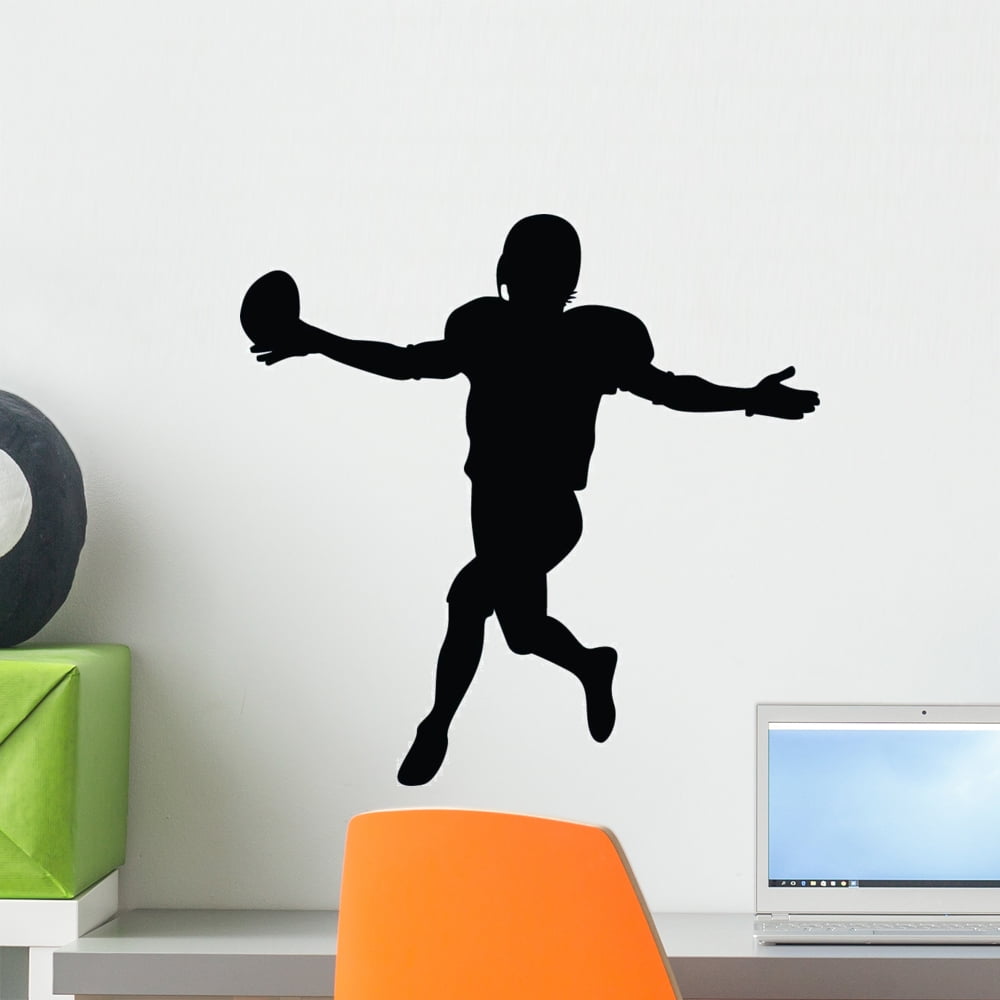 Football Silhouette Wall Decal by Wallmonkeys Peel and Stick Graphic