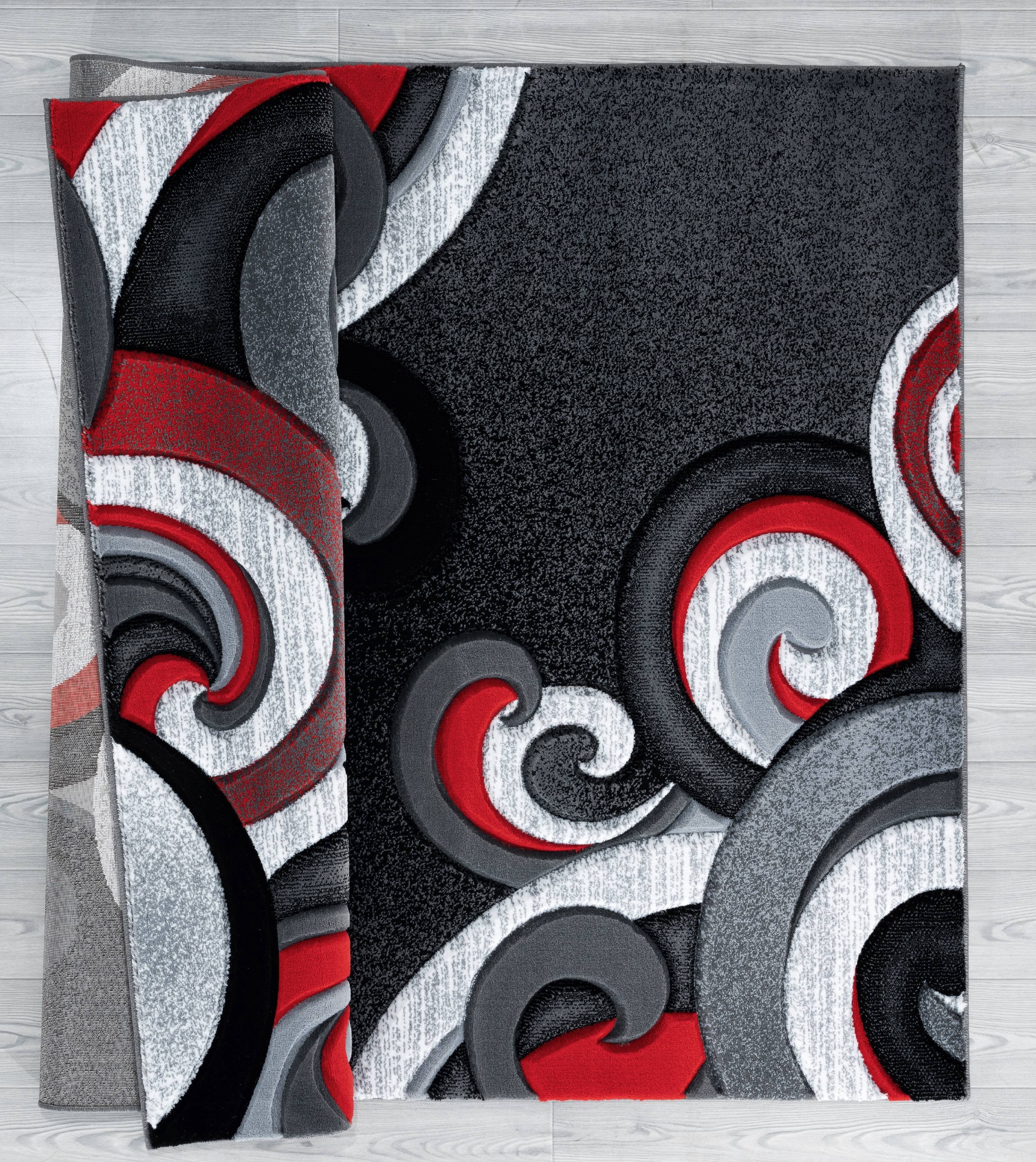 United Weavers Drachma Dahlia Modern Paisley Area Rug, Red, 5'3" x 7'6"