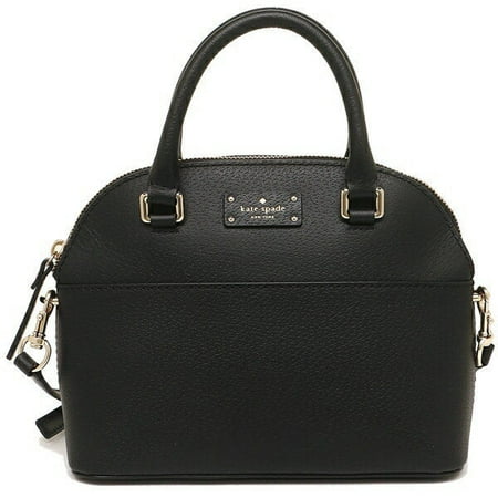 NEW KATE SPADE (WKRU4677) MINI CARLI GROVE STREET BLACK LEATHER SATCHEL HAND