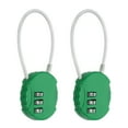 thumbnail image 1 of Uxcell 2-Pack Candado de Combinación, Aleación de Zinc 3 Dígitos Contraseña Candado de Cable Redondo Luggage Combo Lock Candado Sin Llave para Exterior [Verde Oscuro], 1 of 7