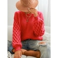 thumbnail image 7 of Cupshe Women's Sweater Long Sleeve Crewneck Sweaters Cable Knit Tops, 7 of 7