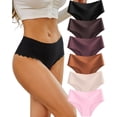 thumbnail image 1 of Ropa interior sin costuras de cintura alta, paquete de 6 unidades para mujer, talla XXL, 1 of 5