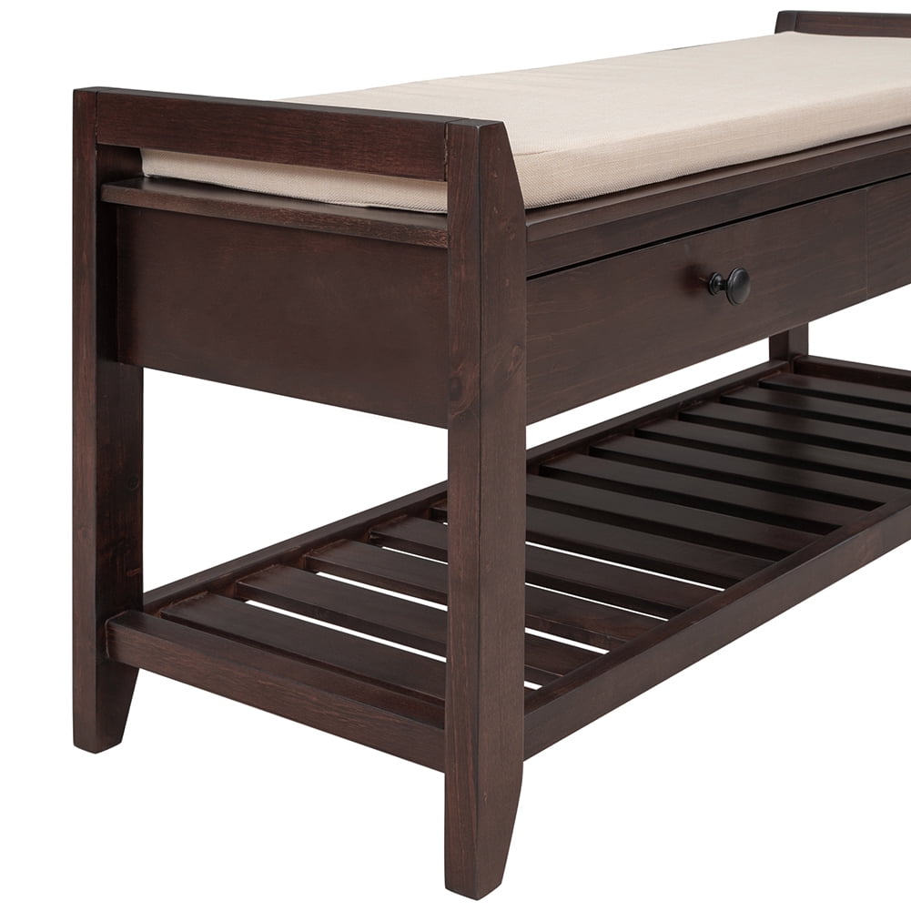 Lowestbest Shoe Rack with Cushioned Seat and Drawers, Multipurpose Entryway Storage Bench, Espresso Lowestbest Shoe Rack with Cushioned Seat and Drawers, Multipurpose Entryway Storage Bench, Espresso