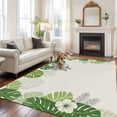 thumbnail image 2 of Palm Leaves Area Rugs 5'x8', Washable Small Throw Rugs for Classroom Bedroom, Farmhouse Summer Tropical Leaf Flowers Indoor Outdoor Rug Non-Slip Low Pile Carpet Runner Reversible Floor Mats, 2 of 8
