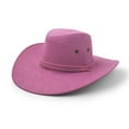 thumbnail image 5 of Cowboy Hat, Sun Hat Faux Felt Leather Suede Travel Cap Western Hat Outdoor Sun Protect Pink, 5 of 7