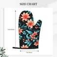 thumbnail image 4 of XMXT 2 Pcs Silicone Oven Mitts, Wonderful Orange Flowers Thickened Non-Slip BBQ Gloves, Multicolor, 4 of 9