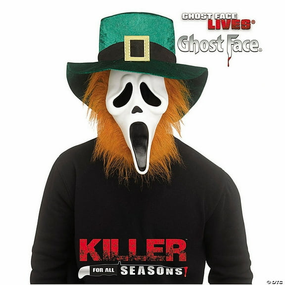 Fun World Ghost Face Adult Full Face Mask St. Patrick's Day Costume Mask - Green One Size