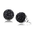 thumbnail image 1 of Alamode TK3545 Boucles d'Oreilles en Acier Inoxydable Poli pour Femmes avec Cristal de Qualité Supérieure en Jet, 1 of 1