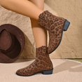 thumbnail image 7 of Women's Casual Chunky Heel Short Boots, Suede Leopard Print Fashion Design with Breathable Lining, Trendy Booties for Daily Party Gift, 7 of 7