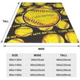 thumbnail image 3 of Softball Blanket Softball Decor Throw Blanket Gifts for Girls Boys Softball Lover Winter Couch Bedding Super Warm Soft Plush Lightweight Fleece Flannel Blanket for Kids Teens Adults Men Women 60"X50", 3 of 5