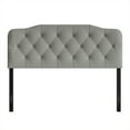 thumbnail image 3 of Castle Place Modern Button-Tufted Linen Twin Upholstered Headboard, Light Grey, 3 of 7