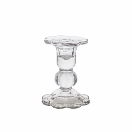 Mega Candles - 3.75" Taper Glass Candle Holder - Clear, 1Pc
