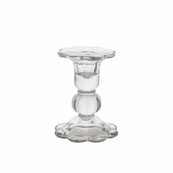 Mega Candles - 3.75" Taper Glass Candle Holder - Clear, 1Pc