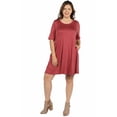 thumbnail image 2 of Plus Size Elbow Sleeve Pocket T Shirt Dress, 2 of 6