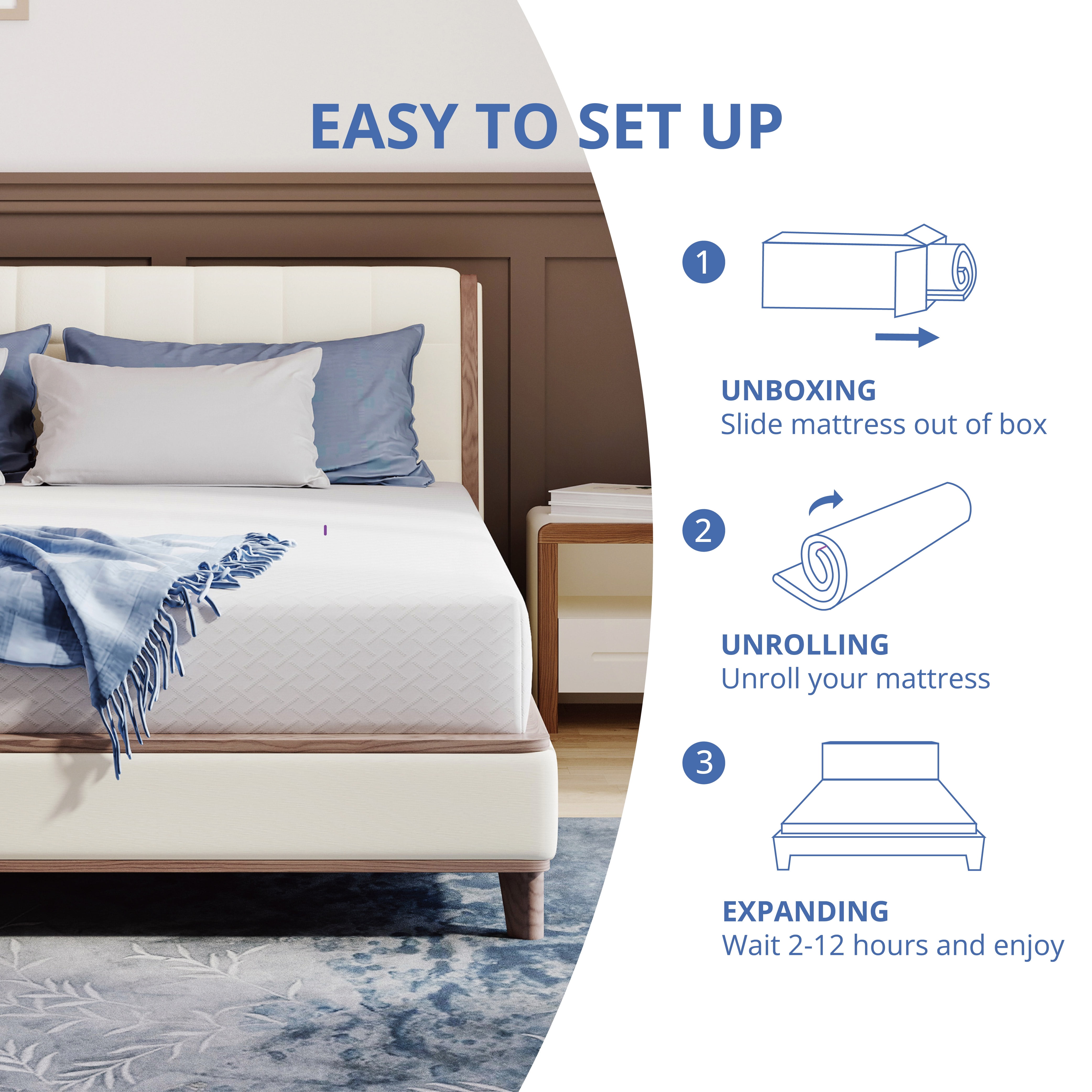 Arctus 8 inch Memory Foam Mattress, Full Size Mattress in a Box, Medium Firm
