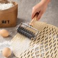 Tnobhg Stainless Steel Pizza Dough Lattice Roller Cutter with Wooden