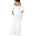 thumbnail image 6 of IROINNID Wedding Guest Dresses for Women Homecoming Party Color Long Dress Off Shoulder Split V-Neck Dress Trendy Formal Dress,White, 6 of 8