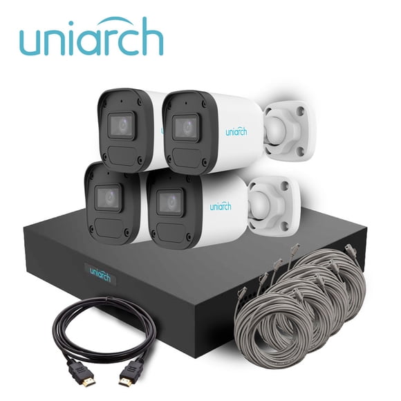 KIT MINI FIXED BULLET UNIARCH IPKIT-108S-4BC 4CAMARAS-MINI- BULLET-2M