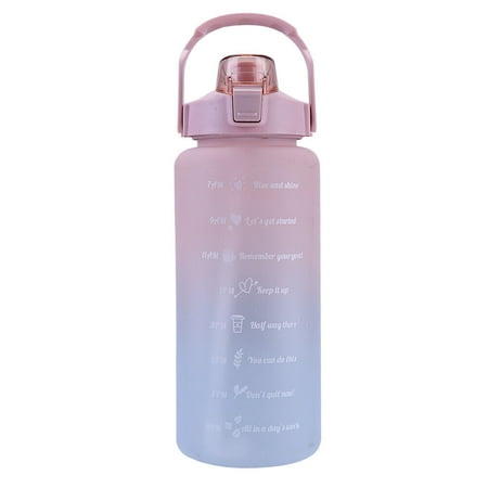 

2L Water Bottle Time Marker Extra Large Leakproof Sport Water Bottle With Straw