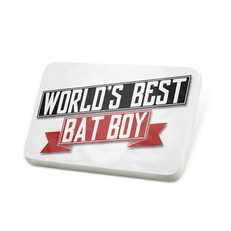 Porcelein Pin Worlds Best Bat Boy Lapel Badge – (Best Size Bat For Home Defense)