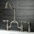 thumbnail image 2 of Kingston Brass KS7758TALBS Bridge Kitchen Faucet with Brass Sprayer, Brushed Nickel, 2 of 3