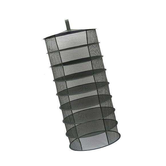 8 Layers Hanging Basket Folding Drying Rack Herb Dry Net Opening Shape Dryer Bag Mesh 600mm Diameter For Herbs Flowers Buds Plants