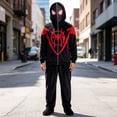 thumbnail image 6 of Superhero Cosplay Full Zip Mask Hoodie, Spider Web Print Sweatshirt for Adult Halloween Fancy Dress Party Cosplay, 6 of 6