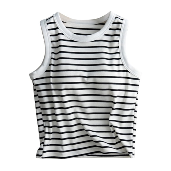 Tank Tops for Women Striped with Built in Bra Sleeveless Top