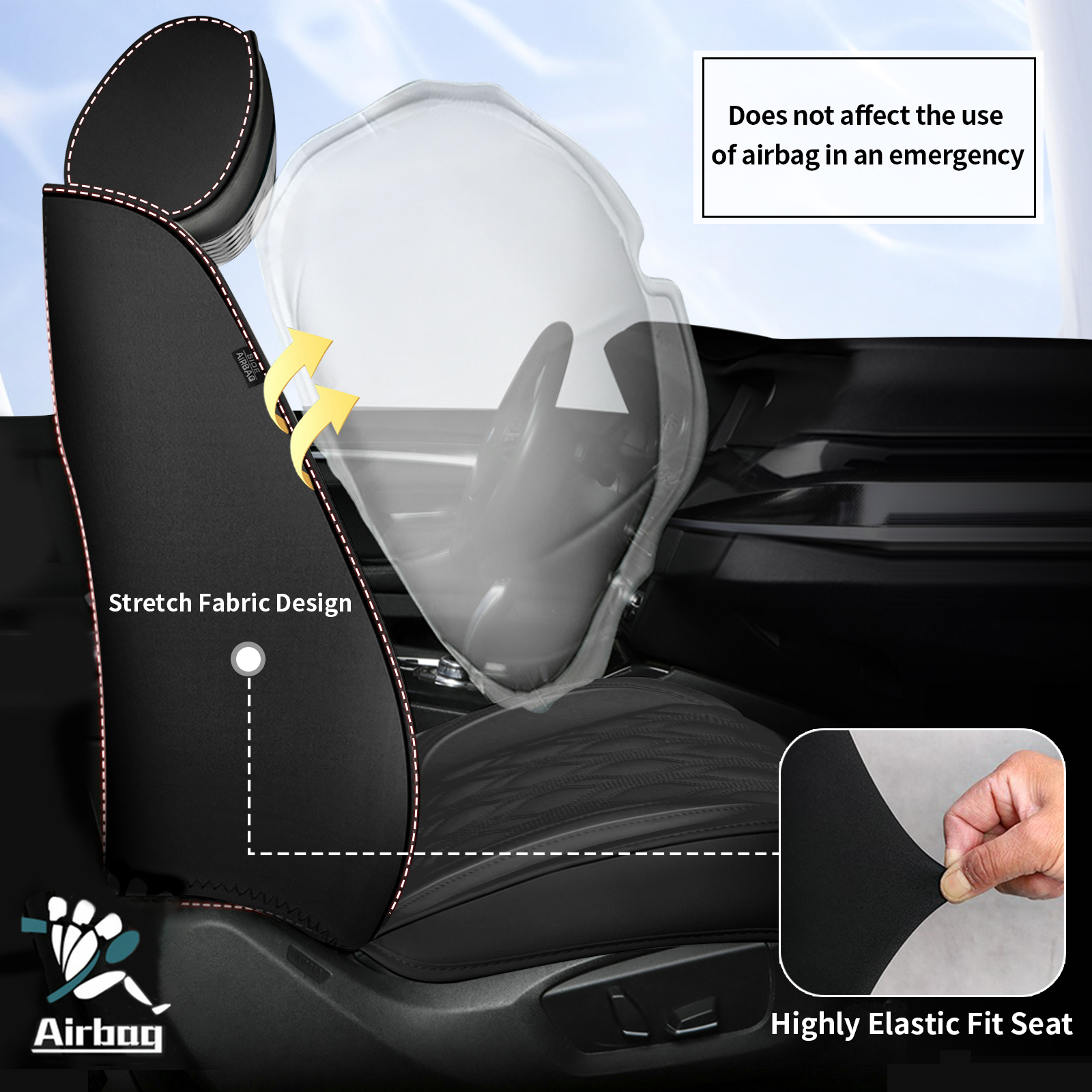 Universal Premium Cloth Car Seat Covers For Hyundai – Full Set Front & Rear – 5 Seater