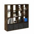 thumbnail image 4 of Furinno CUBICLE Book Shelf, 16-Cube Thick Frame Bookshelf, Reversible Bookcase with Open Back, 14.6 x 57.8 x 58, for Living Room, Bedroom, Home Office, Amber Pine, 4 of 6