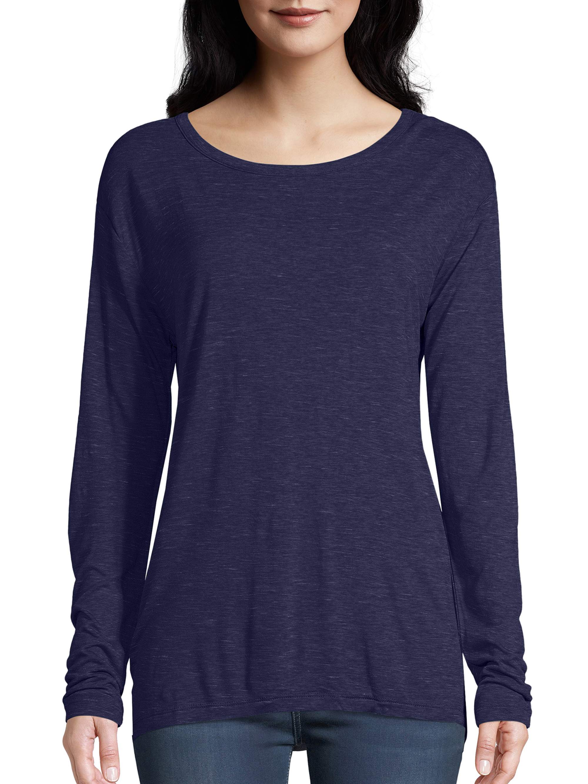 Hanes Women's LongSleeve Lace Panel Tee