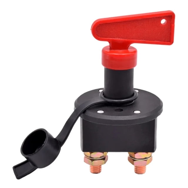 12V 24V DC Car Battery Isolator Disconnect Cut Off Kill Switch Circuit Breaker Main Power Rotary Key Switch 400A For Truck Boat ,Easy to Install