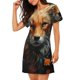 thumbnail image 2 of Balery Floral Fox Camisón de manga corta con cuello redondo para mujer, cómodo y elegante., 2 of 6