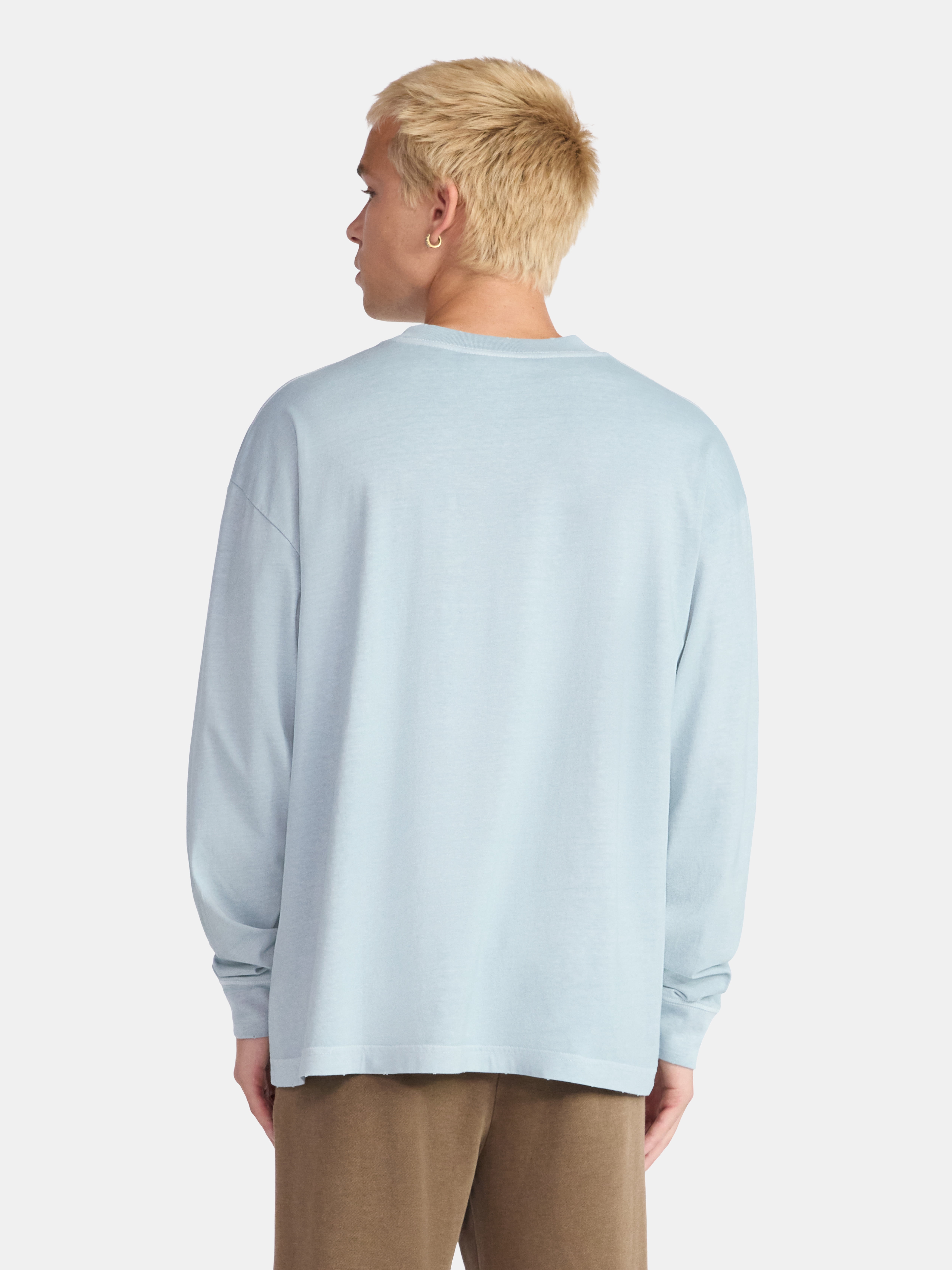 No Boundaries Cotton Oversized Tee with Long Sleeves, Men's & Big Men's
