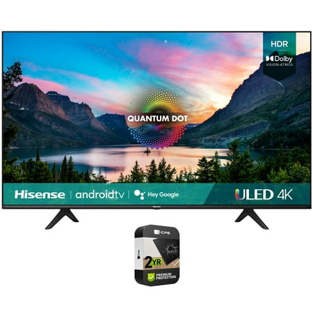 Hisense 65U6G 65 Inch U6G Series 4K ULED Quantum HDR Smart Android TV 2021 Bundle with Premium 2 Year Extended Protection Plan