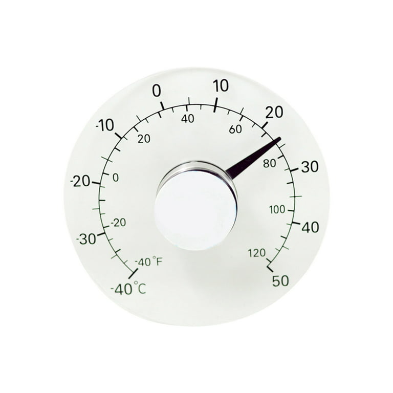 Ready Stock】 Round Thermometer Window Thermometer Transparent Outdoor  Thermometer Waterproof Garden Thermometer Range -40 to +50℃ 