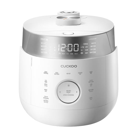 CUCKOO Twin Pressure Rice Cooker 6-Cup Uncooked / 12-Cup Cooked with Induction Heating Technology, 20 Menu Modes with Voice Guide, Versatile Rice Maker Multi-Cooker & Pressure Cooker (CRP-LHTR0609FW)