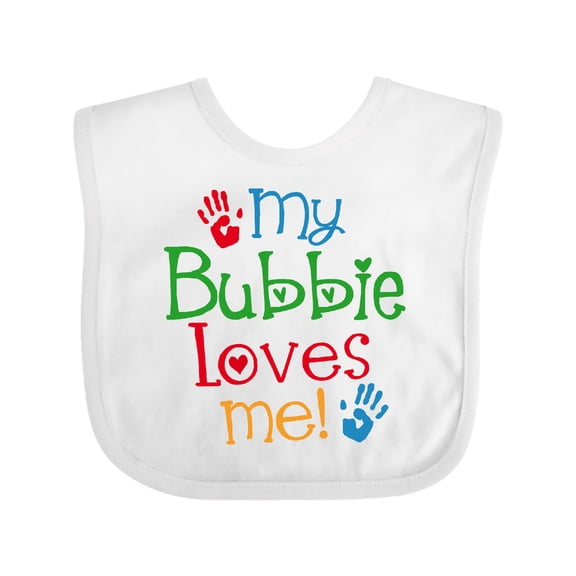 Inktastic My Bubbie Loves Me Granddaughter Grandson Boys or Girls Baby Bib