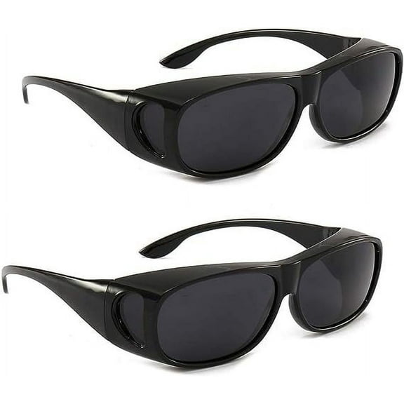 2Packs HD Day Night Driving Glasses Anti Glare Sunglasses with Polarized Lenses for Men and Women