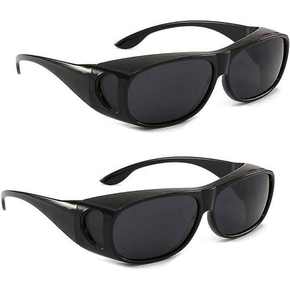 SUTENGDA 2Packs HD Day Night Driving Glasses Anti Glare Sunglasses with Polarized Lenses for Men and Women