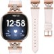 thumbnail image 1 of wonima11 Luxe Leather Bands Compatible With Fitbit Versa 4/Versa 3/Sense 2/Sense Bands For Women D-shaped Bling Metal Buckle Replacement Straps., 1 of 1