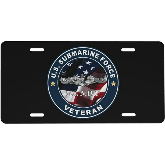 United States Submarine Veteran License Plate 6x12 Inches Aluminum Car License Plate Frames Car Auto Tag Metal License Plate Tag