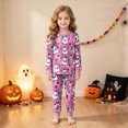 thumbnail image 5 of NOLDARES Toddler Girls Boys Halloween Pajamas Set Kids Pumpkin Print Sleepwear Pjs Long Sleeve 2pcs Soft Jammies(Hot Pink,8-9 Y), 5 of 9