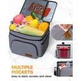 thumbnail image 6 of HOTOR Insulated Lunch Box for Men and Women, Portable Soft Cooler Bag with 4 Pockets, Adjustable Shoulder Strap, Light Gray, 6 of 6