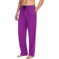 thumbnail image 4 of Top-kevin Solid Dark Magenta Pajama Pants for Men Pajama Bottoms Sleep Lounge Pjs Pants, 4 of 13