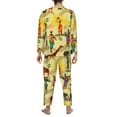 thumbnail image 5 of Kll Ethnic African Sleepwear Mens Flannel Pajamas,Long Cotton Pj Set, 5 of 9