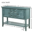 thumbnail image 6 of Buffet Cabinet Sideboard, 46" Dining Room Console Table w/ 4 Storage Drawers, 2 Cabinets, 1 Bottom Shelf, Buffet Server Cabinet, Kitchen Console Table Home Furniture Side Cabinet, Blue, Q6385, 6 of 10