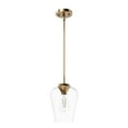 thumbnail image 2 of Hunter - Vidria 1-light Alturas Gold, Small Pendant Light, Dimmable, Formal Style, Bell Shaped, for Bedrooms, Kitchens, Dining, Living Rooms - 45233, 2 of 7
