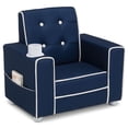 thumbnail image 3 of Silla tapizada Delta Children Chelsea con portavasos azul marino, 3 of 6